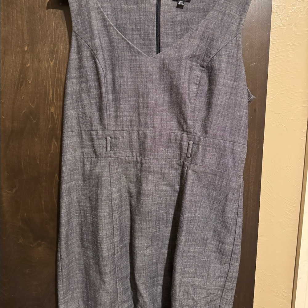 Gray Sleeveless V-Neck Dress
